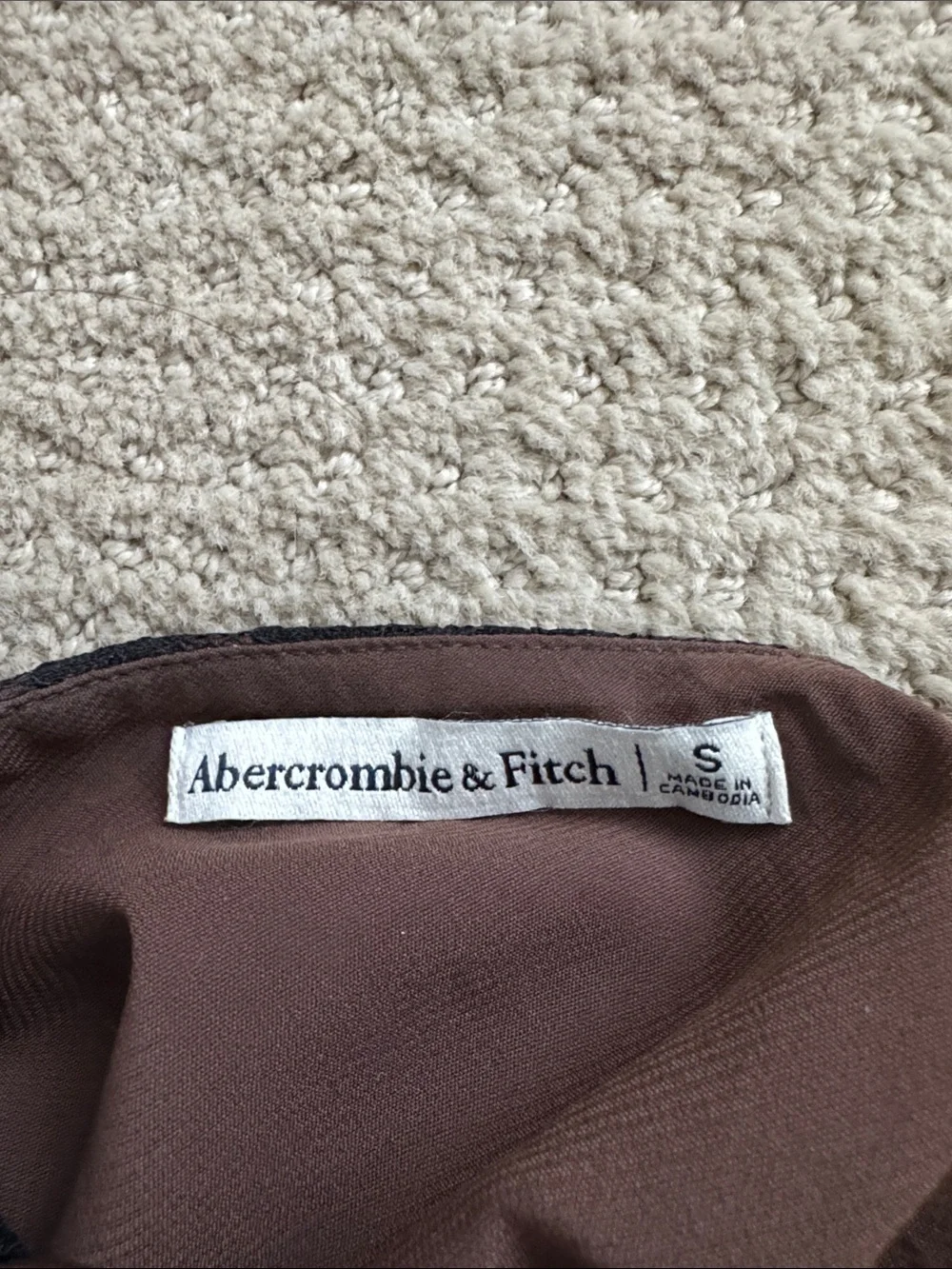 Abercrombie & Fitch Brown Satin Cami with Black Lace - Picture 2 of 3